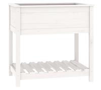 Solid Wood Pine Planter with Shelf Plant Raised Bed Multi Colours/Sizes vidaXL