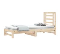 (Brown, 2x(90x190) cm) vidaXL Solid Wood Pine Pull-out Day Bed Sofa Bed Multi Colours 90x190/90x200cm