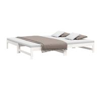 Vidaxl Pull-out Day Bed White 2X(100X200) Cm Solid Wood Pine, White