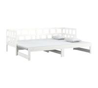 vidaXL Pull-out Day Bed without Mattress White 2x(90x200) cm