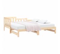 vidaXL Pull-out Day Bed Black 2X(80X200) cm Solid Wood Pine, Black