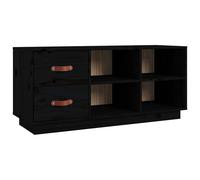 Solid Wood Pine Shoe Bench Black Wooden Storage Cabinet Unit Rack vidaXL