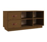 Solid Wood Pine Shoe Bench Honey Brown Wooden Storage Cabinet Rack vidaXL