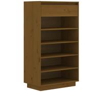 vidaXL Shoe Cabinet Black 60x34x105 cm Solid Wood Pine