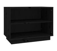 vidaXL Shoe Cabinet Black 60x34x45 cm Solid Wood Pine