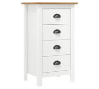 vidaXL Solid Wood Pine Sideboard Hill White 46x35x80 cm Storage Organiser
