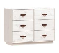 (White) vidaXL Solid Wood Pine Sideboard Home Organiser Indoor Cupboard Multi Colours