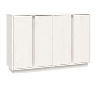 vidaXL Solid Wood Pine Sideboard White 120x35x80 cm Living Room Home Organiser