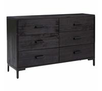 vidaXL Solid Wood Pine Sideboard Black 110x35x70 cm Recycled Home Organiser