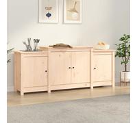 Solid Wood Pine Sideboard Side Cabinet Cupboard Home Organiser Black White Brown