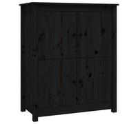 vidaXL Sideboard Black 83x41.5x100 cm Solid Wood Pine