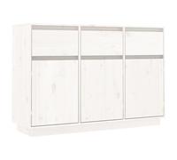 vidaXL Sideboard White 110x34x75 cm Solid Wood Pine