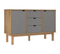 (Brown and grey) vidaXL Solid Wood Pine Sideboard Wooden Cabinet Home Organiser Multi Colours