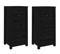 vidaXL Sideboards 2 pcs Grey 40x35x80 cm Solid Wood Pine, Grey
