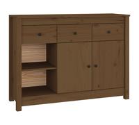 (Honey brown) vidaXL Solid Wood Pine Sideboard Wooden Highboard Home Organiser Multi Colours