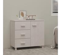vidaXL Sideboard HAMAR White 90x40x80 cm Solid Pinewood UK NEW
