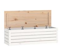 vidaXL Storage Box White 109x36.5x33 cm Solid Wood Pine UK GF0