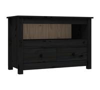 vidaXL Tv Cabinet Black 79x35x52 cm Solid Wood Pine, Black