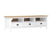 Solid Wood Pine TV Cabinet with 3 Drawers Bedroom Stand Multi Colours vidaXL