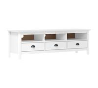 Solid Wood Pine TV Cabinet with 3 Drawers Bedroom Stand Multi Colours vidaXL
