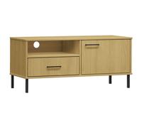 (grey) vidaXL Solid Wood Pine TV Cabinet with Metal Legs OSLO Furniture Multi Colours