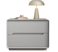 Solid Wood Plywood Nightstand,Lacquered Finish Nightstand,Spacious Top,Rounded Corners,Features Sturdy,One-piece Legs,for The Bedroom Or Living Room(Light gray,50 cm/19.7 in)