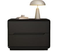 Solid Wood Plywood Nightstand,Lacquered Finish Nightstand,Spacious Top,Rounded Corners,Features Sturdy,One-piece Legs,for The Bedroom Or Living Room(Black,50 cm/19.7 in)