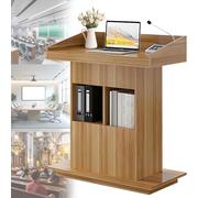 Solid Wood Podium Stand Double Layer Lectern for Classroom & Church Stable Pulpit with Wood Finish (31.5" x 20") Ideal for Speaking & Presentations