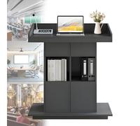 Solid Wood Podium Stand for Speaking Church Lectern & Classroom Double-Layer Stable Base Pulpit for Speeches 31.5x20in Gray - & Elegant Design