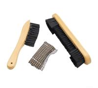 Solid Wood Pool Table Brush Cleaner Kit with 3 Tools for Snooker Table Billiards Maintenance Nylon Bristle Dust Remover Rail Brush Sticky Lint Roller