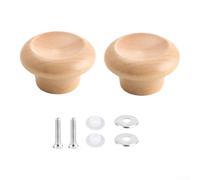 Solid Wood Pot Lid Knob Replacement Heat Resistant Pan Handle Cookware Fit Glass Lids 4.6cm(2Pcs)
