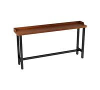 Solid Wood Pub Table with Thickened Metal Frame, Single-layer Design, Comfortable Height for Dining Room, Bistro, Home Kitchen