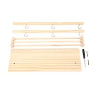 Solid Wood Ribbon Storage Rack Organizer, 3 Tier Foldable Spool Holder with Adjustable Hanging Rods, Multi Layers Ribbon Holder for Crochet Hook Yarn Thread Spools Tapes Fabrics