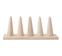 Solid Wood Ring Holder for 5 Rings Cone Shape Ring Holder Rings Display Stand Jewelry Display Racks for DIY Art Crafts