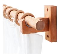Solid Wood Roman Curtain Rod 78.7" Beech Bracket Silent Single & Double Rods Punching Fixed for Bedroom & Homestay Decor & Elegant Design