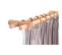Solid Wood Roman Curtain Rods 200 cm Double & Single Options Walnut Finish Easy Installation with Pre-drilled Holes Durable & Elegant Home Decor Solution
