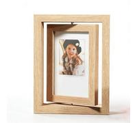 Solid Wood Rotating Frame for Two Photos with Smooth Motion Base and Timeless Design Language for Interior Spaces (610.2 * 15.3 Cm Log Color)