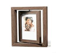 Solid Wood Rotating Frame for Two Photos with Smooth Motion Base and Timeless Design Language for Interior Spaces (610.2 * 15.3 Cm Walnut Color)