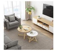 Solid Wood Round Coffee Table - Stylish & Stable Side Table for Living Room Perfect for Sofa Modern Design for Singles & Small Spaces & Chic