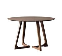 Solid Wood Round Dining Table, Medieval Style, Wooden Circular Coffee Table, Ideal for Small Spaces, Living Room and Dining Room Use Walnut,100cm