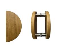 Solid Wood Round Door Handles Set Easy Inll Push Pull Grab Bar with Metal Accessories 20cm Back-to-Back Pull Handle for Home & Office Decor