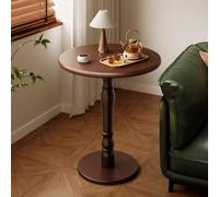 Solid Wood Round Side TableWooden Coffee Table & Bedside Table with Silent Foot Pads Ideal for Living Room Bedroom & Small Spaces & Stylish Design