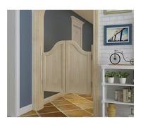 Solid Wood Saloon Door, Indoor Auto Close Two-Way Entrance Fence Gate for Kitchen, Restaurant, Shopping Malls with Metal Hinges