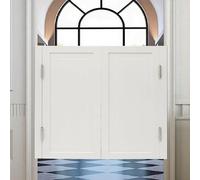 Solid Wood Saloon Door with Hinges - Interior Cafe Swinging Door Privacy Gate for Kitchen Shop Entrance & Pub Partition Adjustable 27.5-55in Brown Finish (W105cm x H90cm)