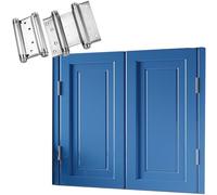 Solid Wood Saloon DoorsDouble Half Swing Cafe Doors Pine Wood Partition SelfClosing with Quiet Hinges for Home Kitchen BarDark Blue (W80cm x H90cm)