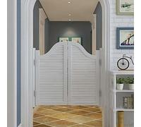 Solid Wood Saloon Swing Door,Auto Close Bar Pub Balcony Two-Way Open Pine Louvered Doors,with Hinges(W 28in x H 36in)