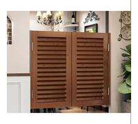 Solid Wood Saloon Swing Door, Louvered Two-Way Design, Easy Installation with Hinges, Indoor Barn Door with Automatic Closure