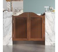 Solid Wood Saloon Swing Door with Auto Close Mechanism, Double Action Hinges, Ideal for Cafe Bar Counter and Kitchen - 115 x 90 cm