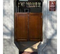 Solid Wood Saloon Swinging Door Interior Butler Counter Fence Half Waist Doors Includes Spring Hinges for Kitchen Shop Entrance Pub Partition(Brown,Door Width 121~130cm)