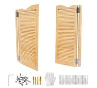Solid Wood Saloon Swinging Doors 60-160cm W x 100cm H Stylish Western Interior Porch Door with Hinges for Kitchen Hallway Bar & Porch (137cm Wood Color)